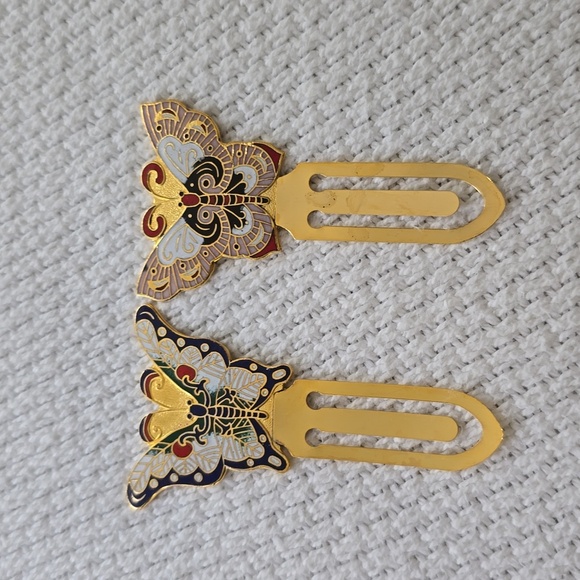 Cloisonnee Butterfly Bookmarks Set of Two (2) - Picture 2 of 8